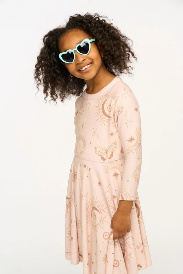 Kids Girls Chaser Brand Mystical Sky Peplum Cozy Knit Dress