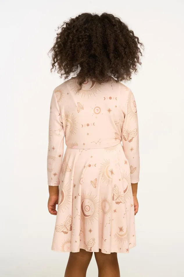 Kids Girls Chaser Brand Mystical Sky Peplum Cozy Knit Dress