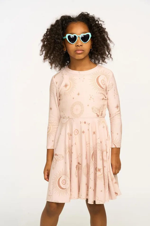 Kids Girls Chaser Brand Mystical Sky Peplum Cozy Knit Dress