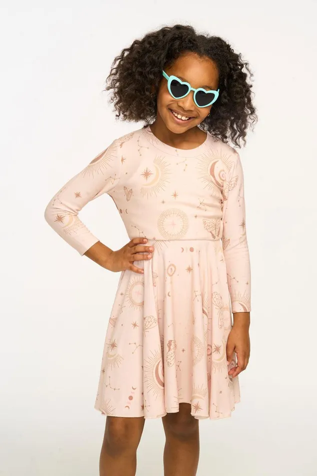 Kids Girls Chaser Brand Mystical Sky Peplum Cozy Knit Dress