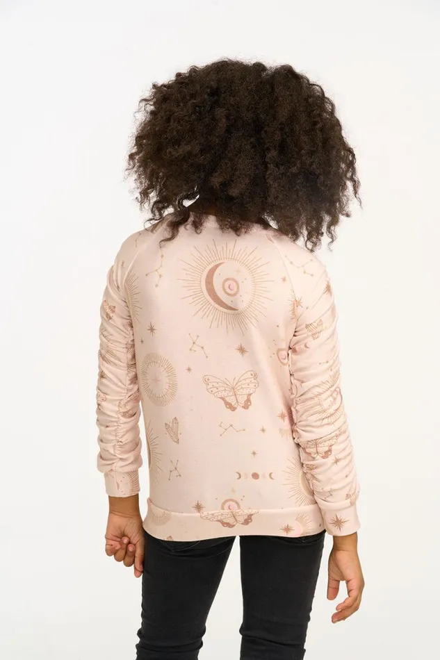 Kids Girls Chaser Brand Mystical Sky Shirred Cozy Knit Pullover