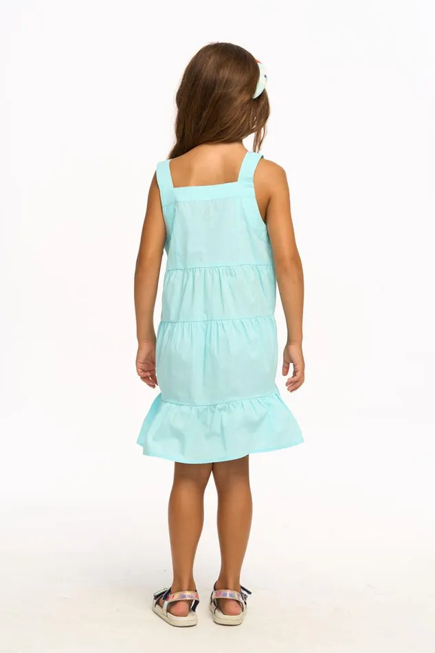 Kids Girls Chaser Brand Nova Cotton Poplin Tank Dress 8211 Clear Blue
