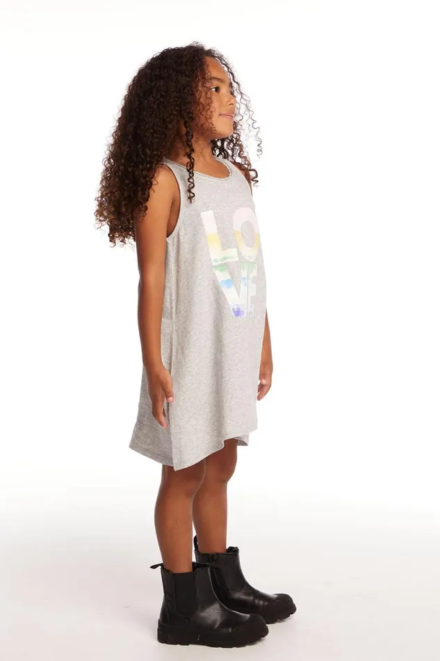 Kids Girls Chaser Brand Ombre Love Girls Cotton Jersey Tank Dress