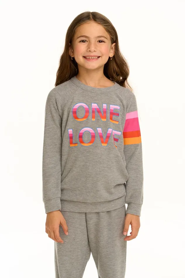 Kids Girls Chaser Brand One Love Pullover
