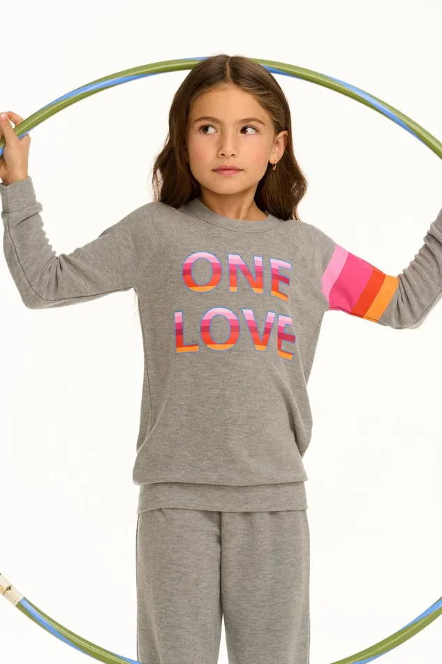 Kids Girls Chaser Brand One Love Pullover