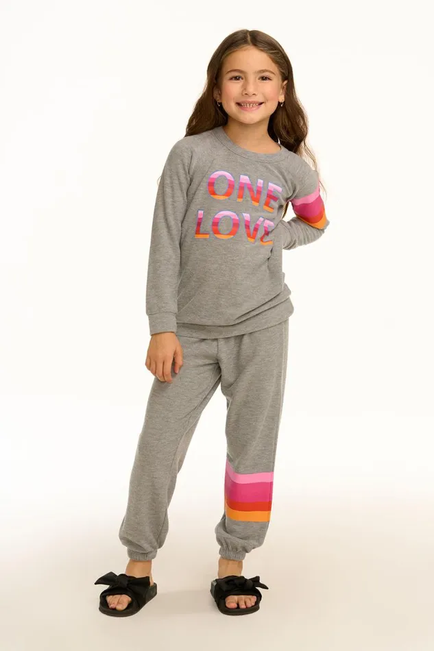 Kids Girls Chaser Brand One Love Pullover