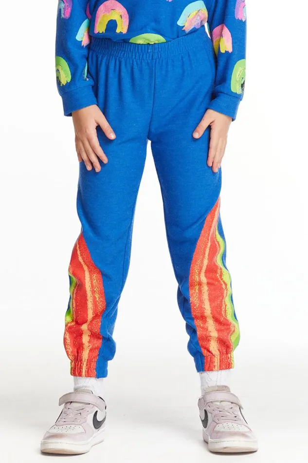 Kids Girls Chaser Brand Painted Rainbow Girls Cozy Knit Sweatpants