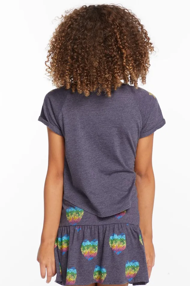Kids Girls Chaser Brand Painted Rainbow Girls Tee