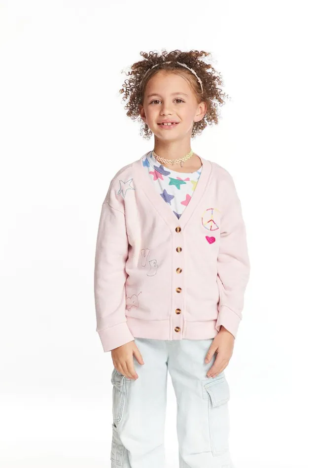 Kids Girls Chaser Brand Peace Love Smile Girls Cardigan
