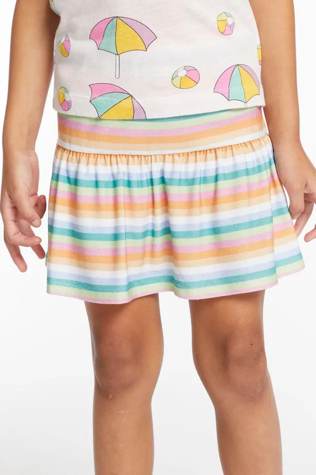 Kids Girls Chaser Brand Peplum Sunshine Stripe Girls Skort