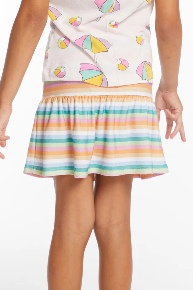 Kids Girls Chaser Brand Peplum Sunshine Stripe Girls Skort