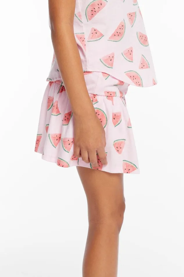 Kids Girls Chaser Brand Peplum Watermelon Heaven Girls Skort