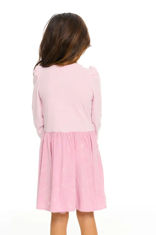 Kids Girls Chaser Brand Puff Long Sleeve Dress With Twirl Skirt