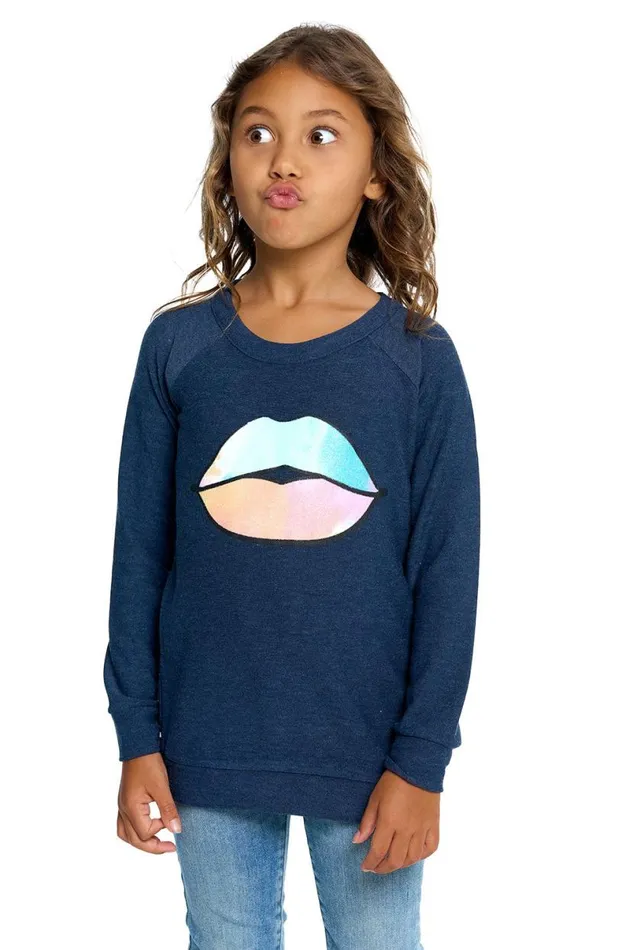 Kids Girls Chaser Brand Rainbow Glitter Lips