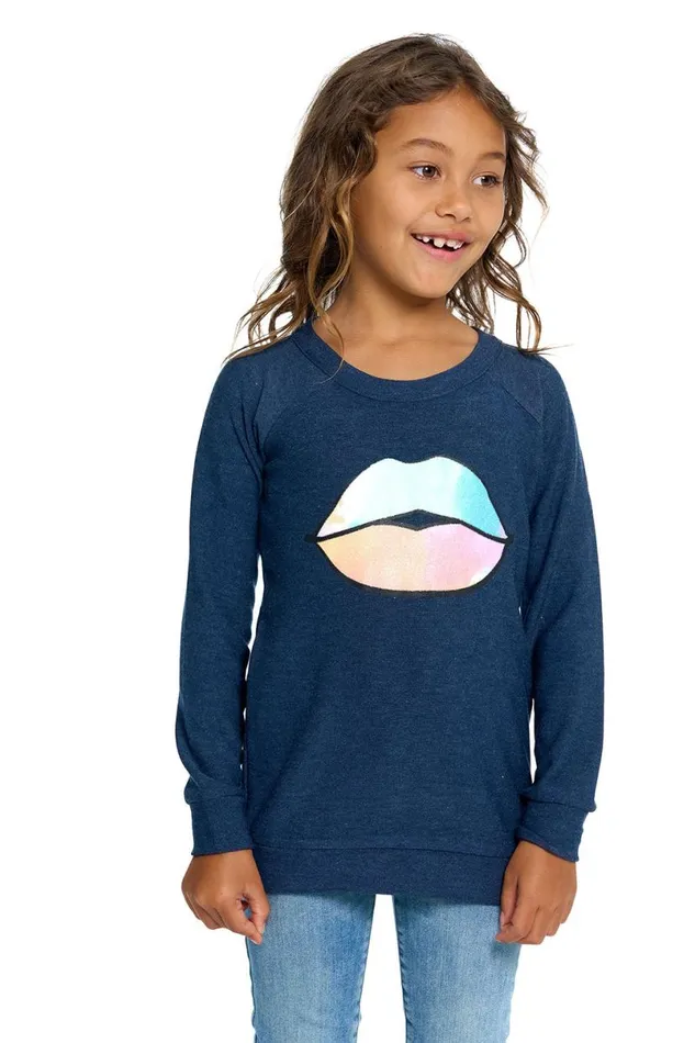 Kids Girls Chaser Brand Rainbow Glitter Lips
