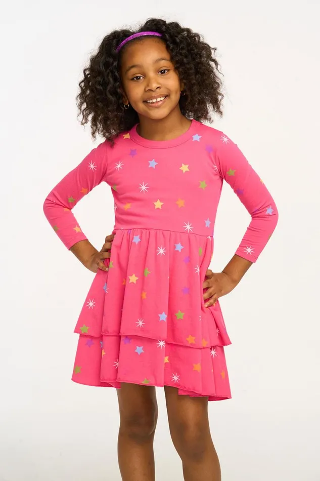 Kids Girls Chaser Brand Rainbow Stars Dress