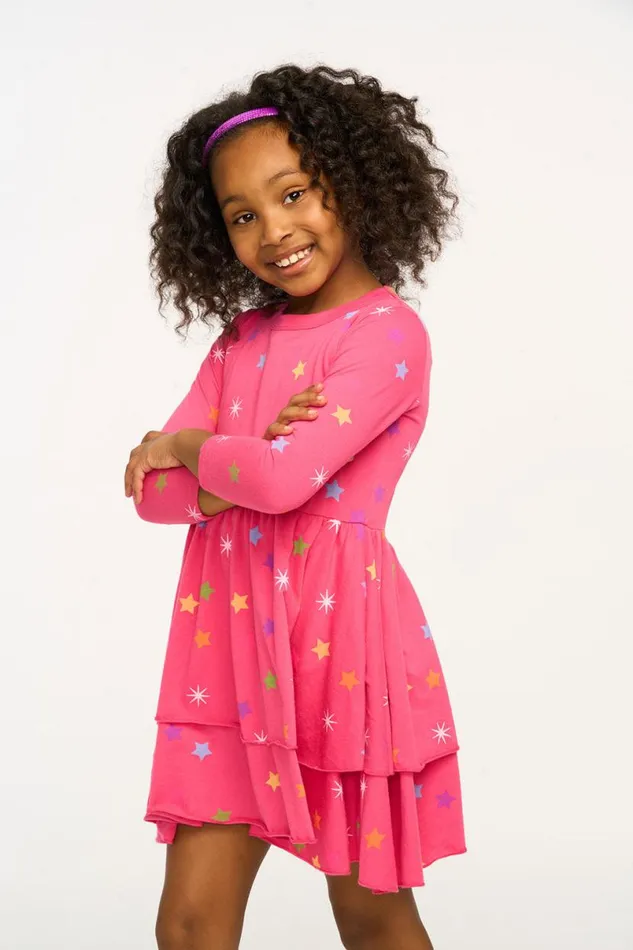 Kids Girls Chaser Brand Rainbow Stars Dress