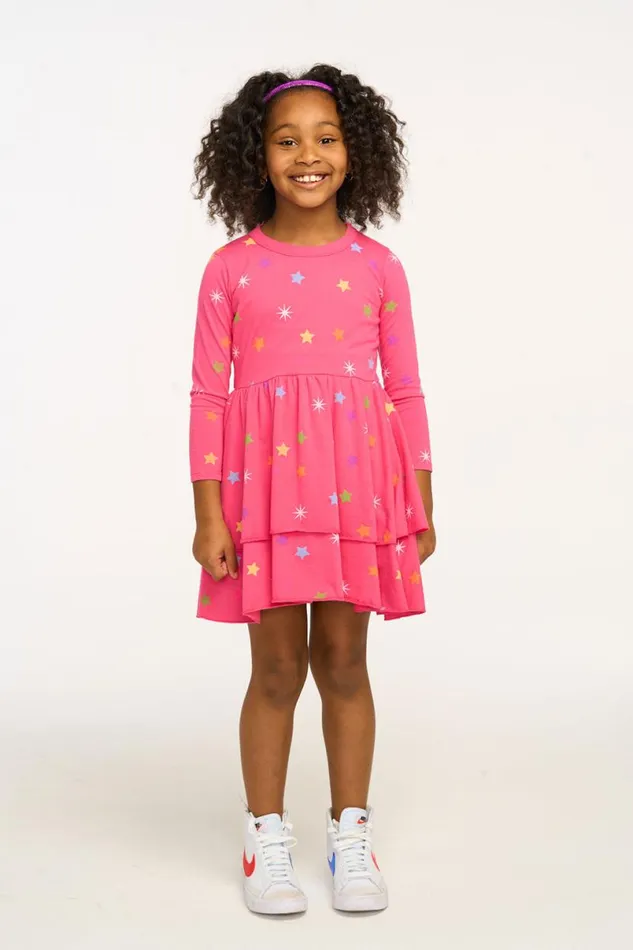 Kids Girls Chaser Brand Rainbow Stars Dress