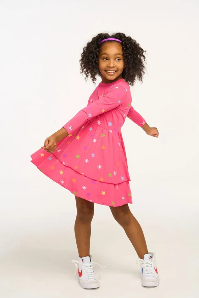 Kids Girls Chaser Brand Rainbow Stars Dress
