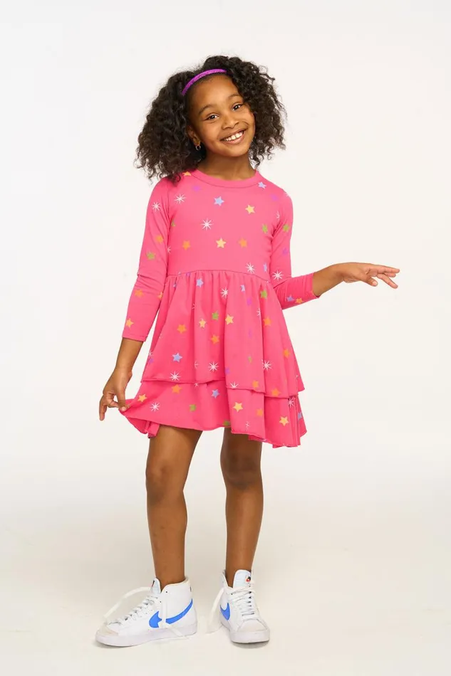 Kids Girls Chaser Brand Rainbow Stars Dress
