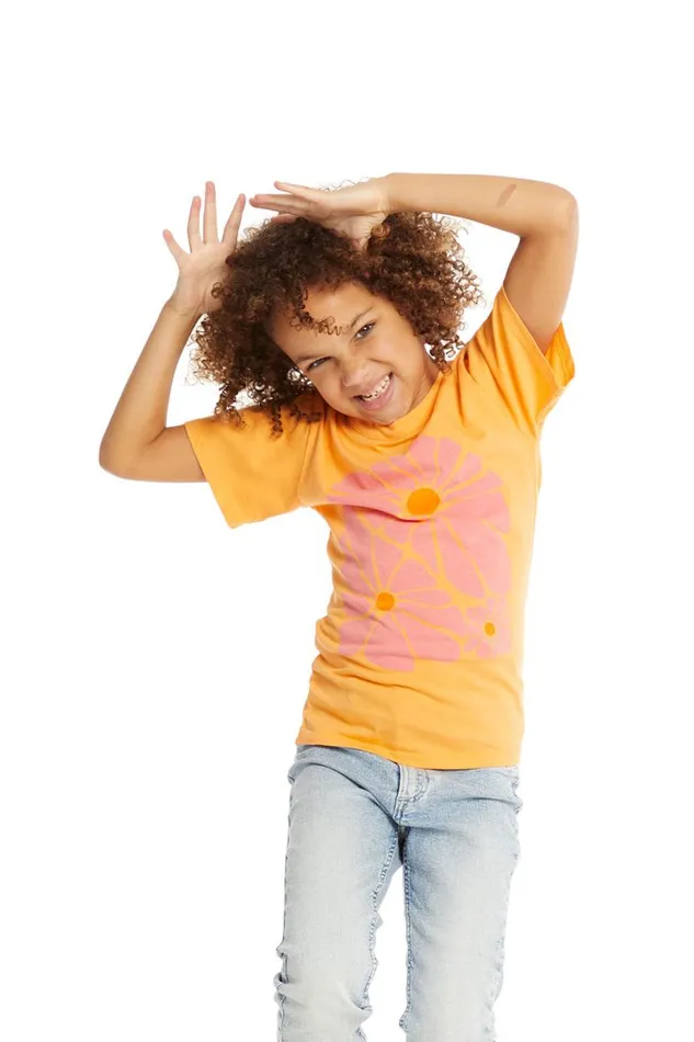 Kids Girls Chaser Brand Retro Flowers Tee