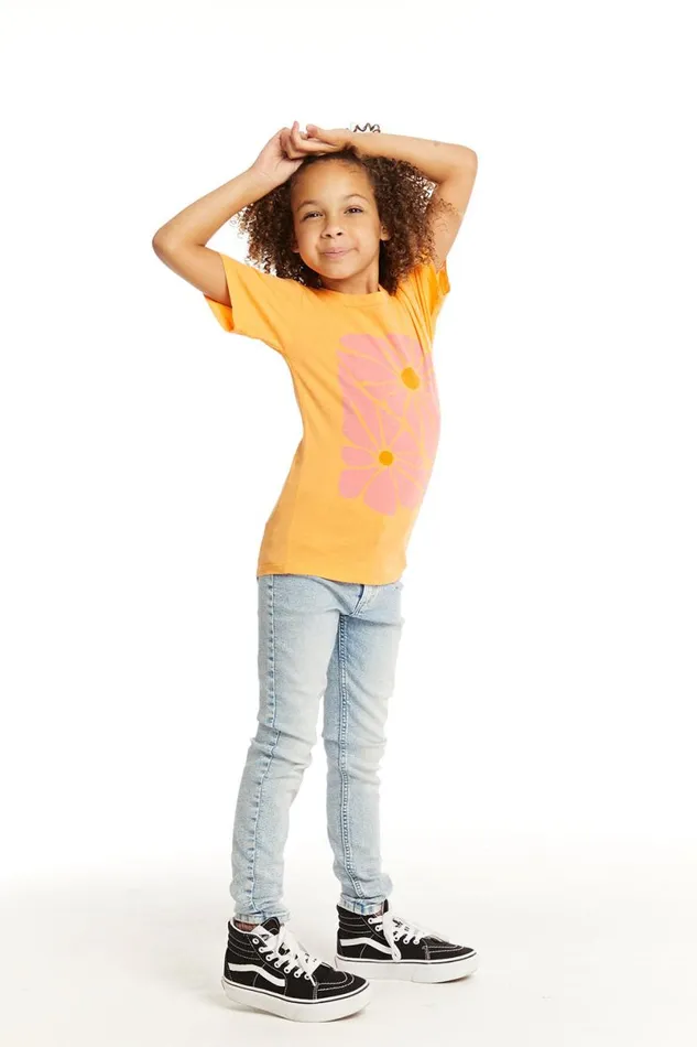 Kids Girls Chaser Brand Retro Flowers Tee