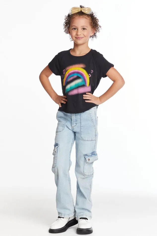Kids Girls Chaser Brand Ride The Rainbow Girls Tee