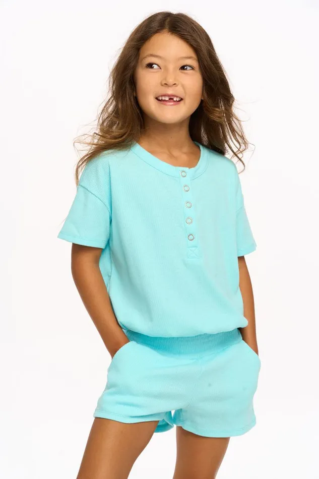 Kids Girls Chaser Brand Rosie Romper 8211 Clear Blue
