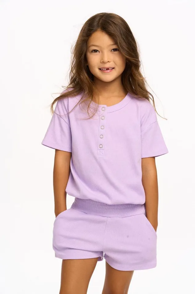 Kids Girls Chaser Brand Rosie Romper 8211 Digital Lavender