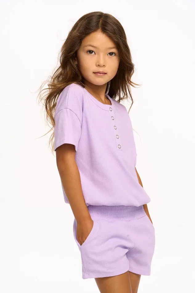 Kids Girls Chaser Brand Rosie Romper 8211 Digital Lavender