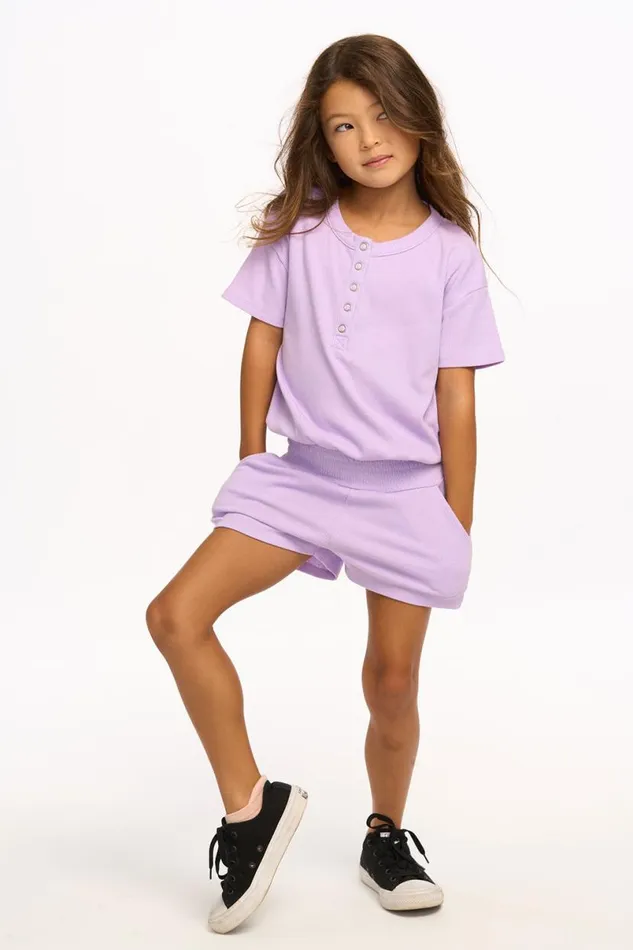 Kids Girls Chaser Brand Rosie Romper 8211 Digital Lavender