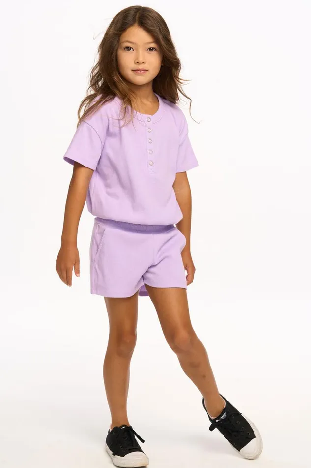 Kids Girls Chaser Brand Rosie Romper 8211 Digital Lavender
