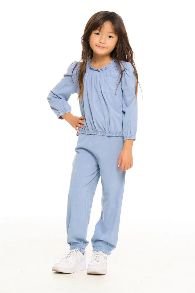 Kids Girls Chaser Brand Ruffle Pocket Easy Jogger