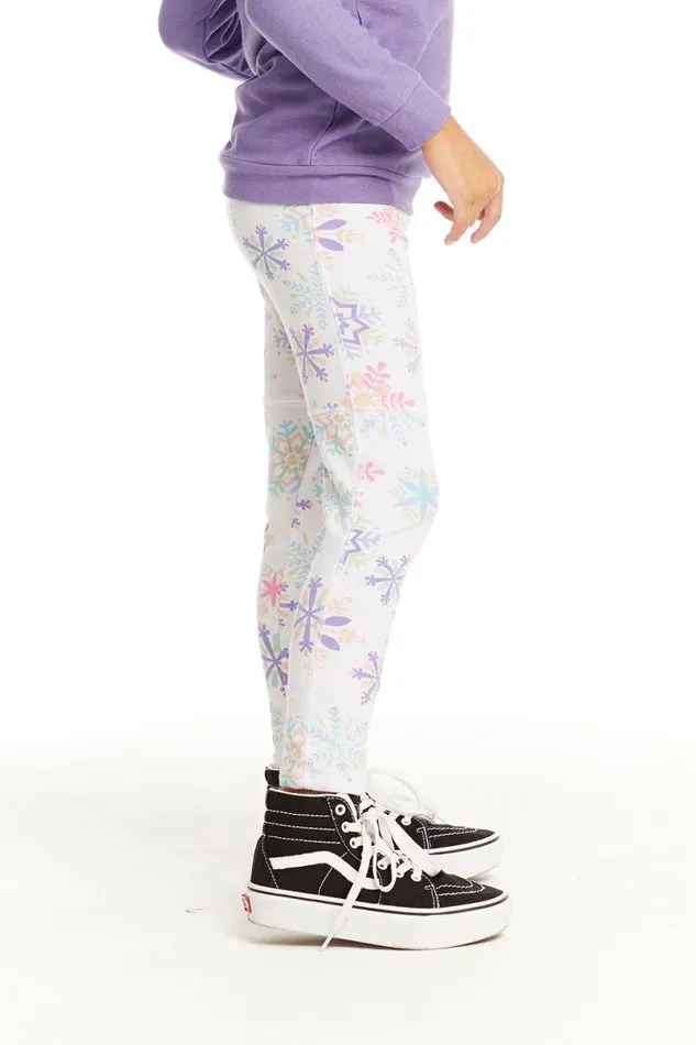Kids Girls Chaser Brand Seamed Panel Snowflake Jogger