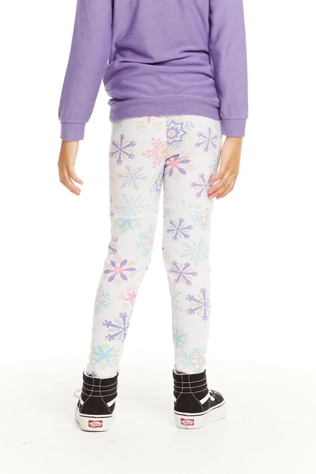 Kids Girls Chaser Brand Seamed Panel Snowflake Jogger