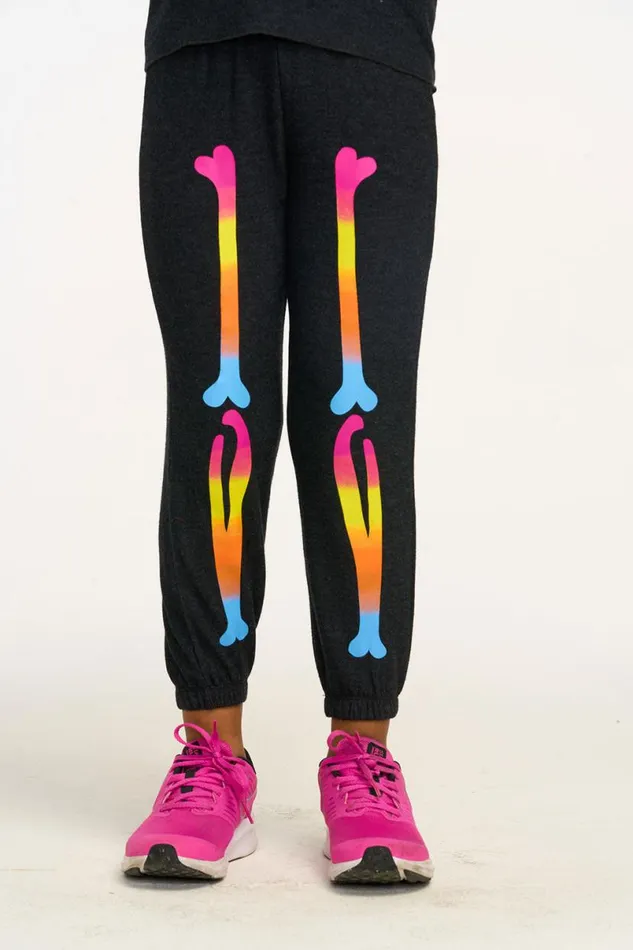 Kids Girls Chaser Brand Skeleton Legs Sweatpant