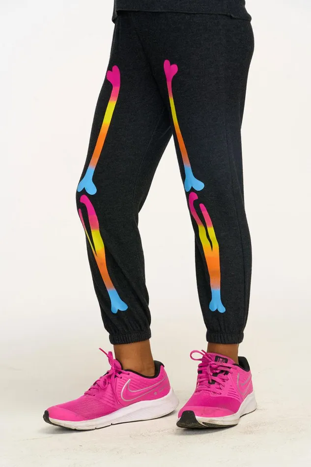 Kids Girls Chaser Brand Skeleton Legs Sweatpant