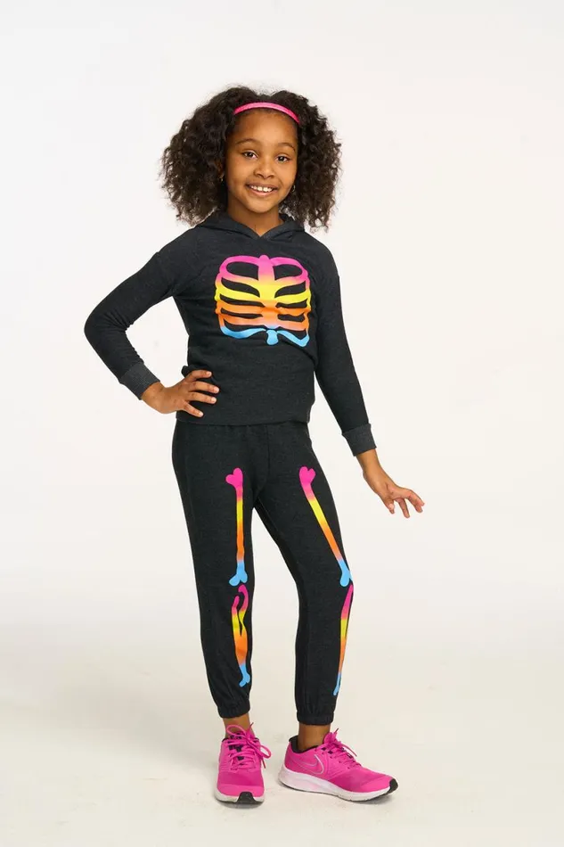 Kids Girls Chaser Brand Skeleton Legs Sweatpant