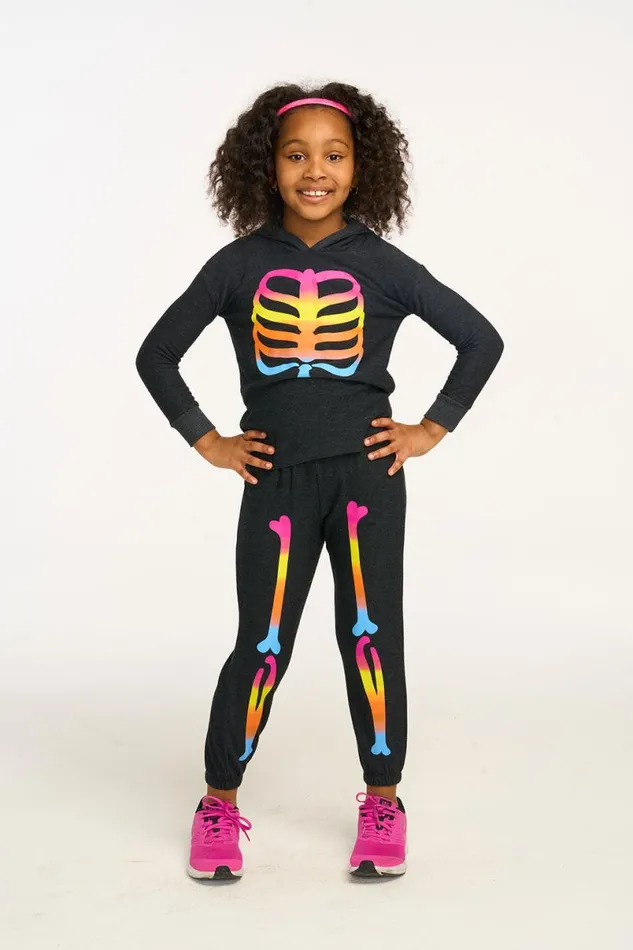 Kids Girls Chaser Brand Skeleton Legs Sweatpant