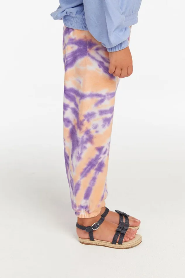 Kids Girls Chaser Brand Slim Peach Lavender Tie Dye Girls Slouchy Pant