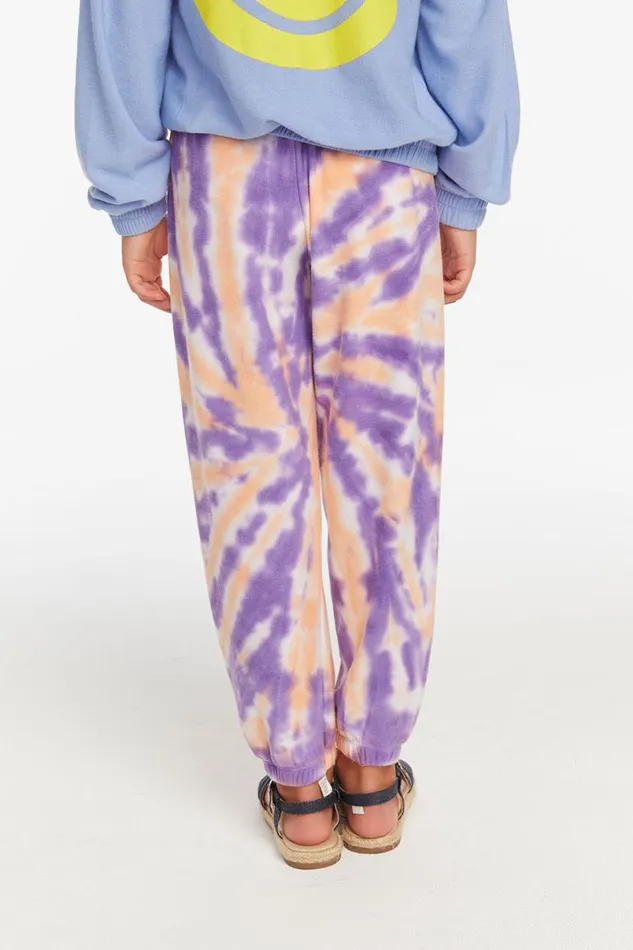 Kids Girls Chaser Brand Slim Peach Lavender Tie Dye Girls Slouchy Pant
