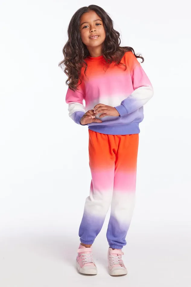 Kids Girls Chaser Brand Slim Slouchy Candy Sunset Girls Sweatpants
