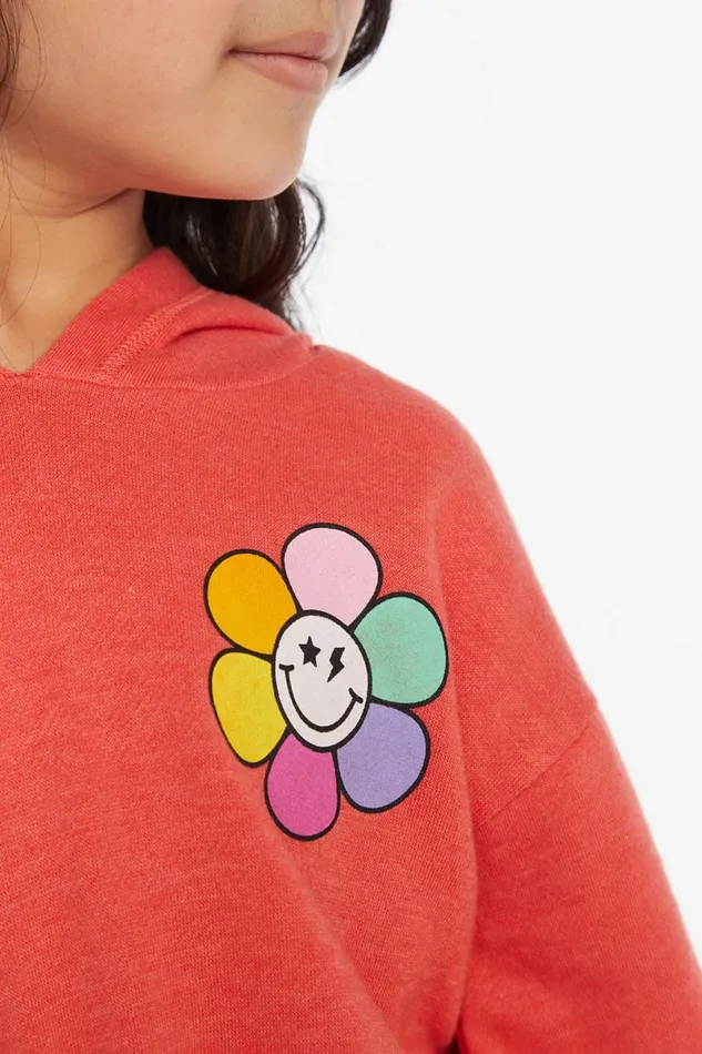 Kids Girls Chaser Brand Smiley Flower and Hearts Girls Pullover Hoodie