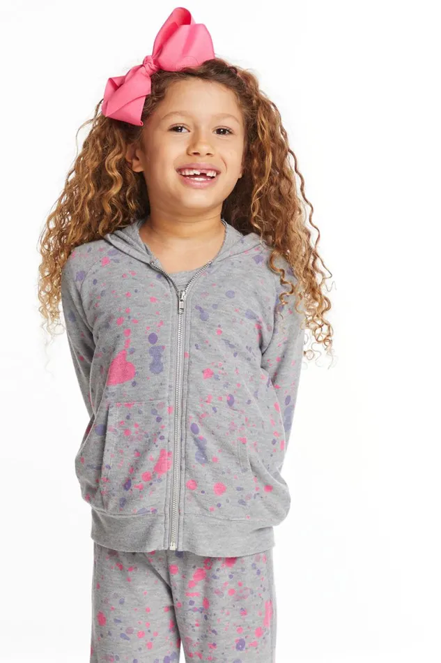Kids Girls Chaser Brand Splatter Paint Zipup Hoodie