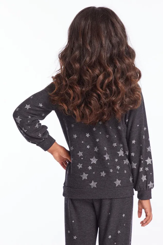 Kids Girls Chaser Brand Starry Night Girls Pullover