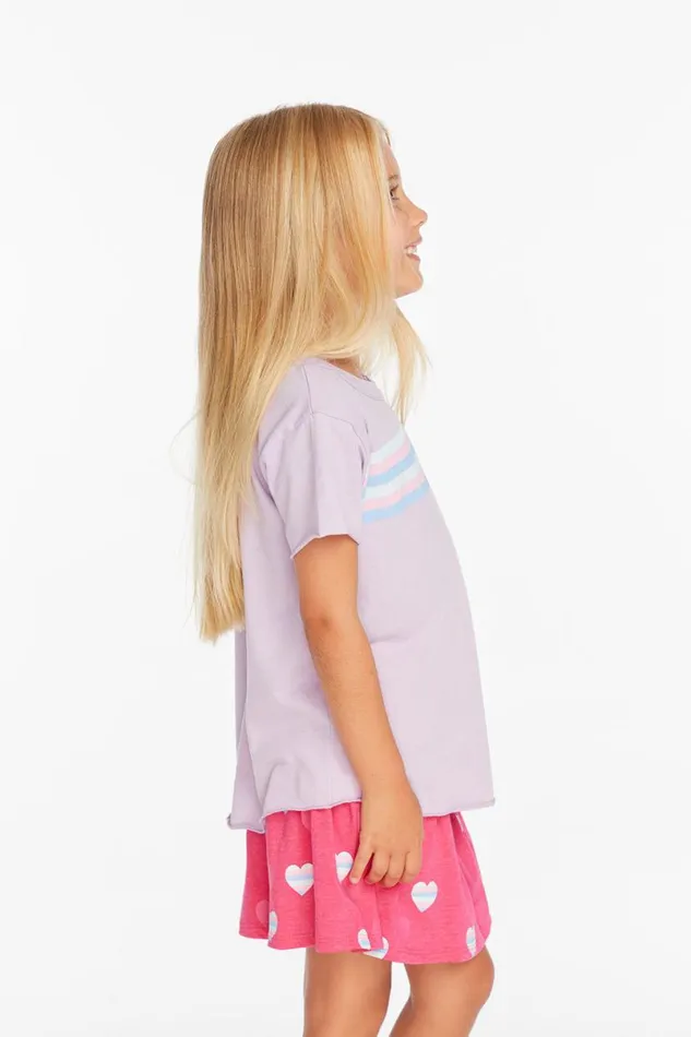 Kids Girls Chaser Brand Stripe Heart Tee