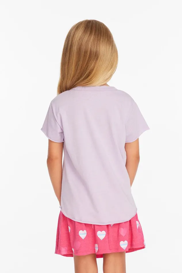 Kids Girls Chaser Brand Stripe Heart Tee
