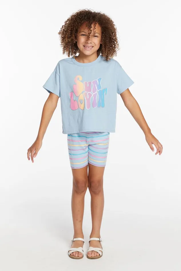 Kids Girls Chaser Brand Sun Lovin039 Stripe Girls Shorts