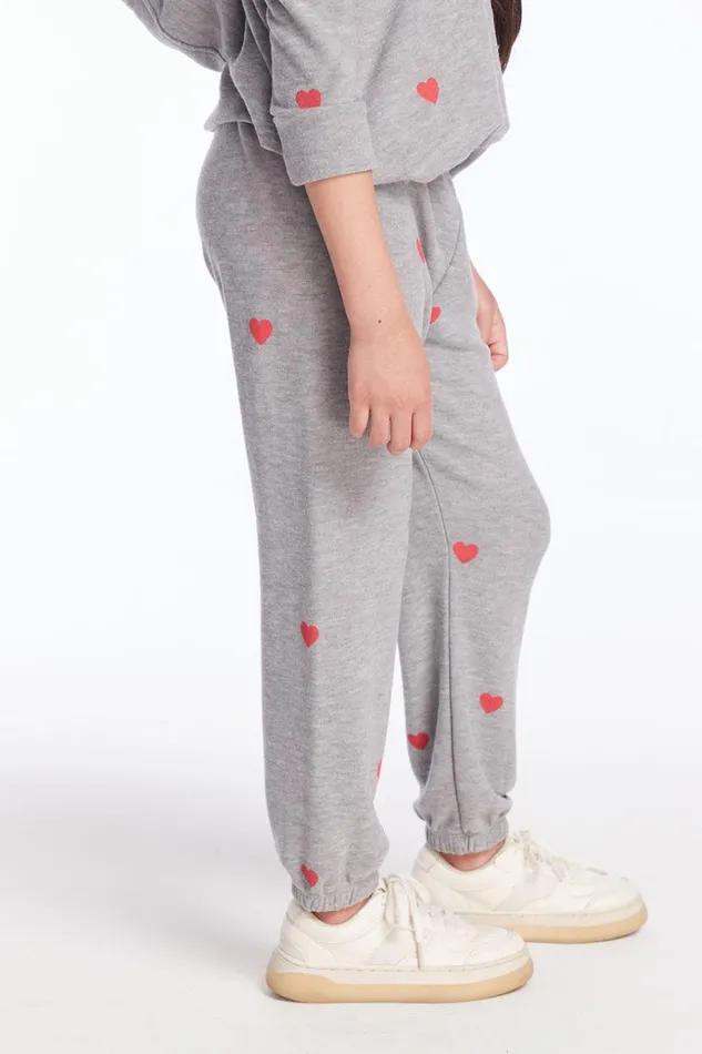 Kids Girls Chaser Brand Tiny Hearts Girls Sweatpants