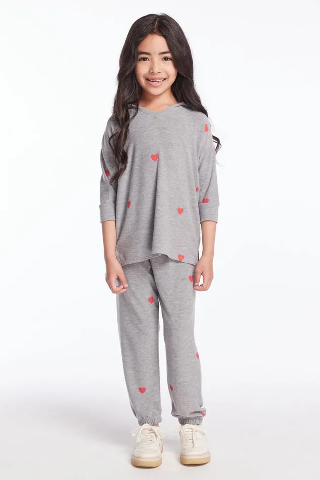 Kids Girls Chaser Brand Tiny Hearts Girls Sweatpants